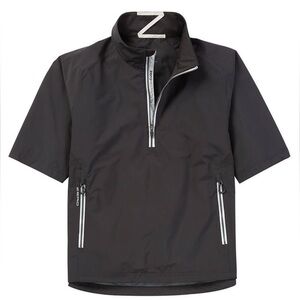 Zero Restriction Power Torque Wind Golf Jacket L Black 1/2 Zip Short Sleeve